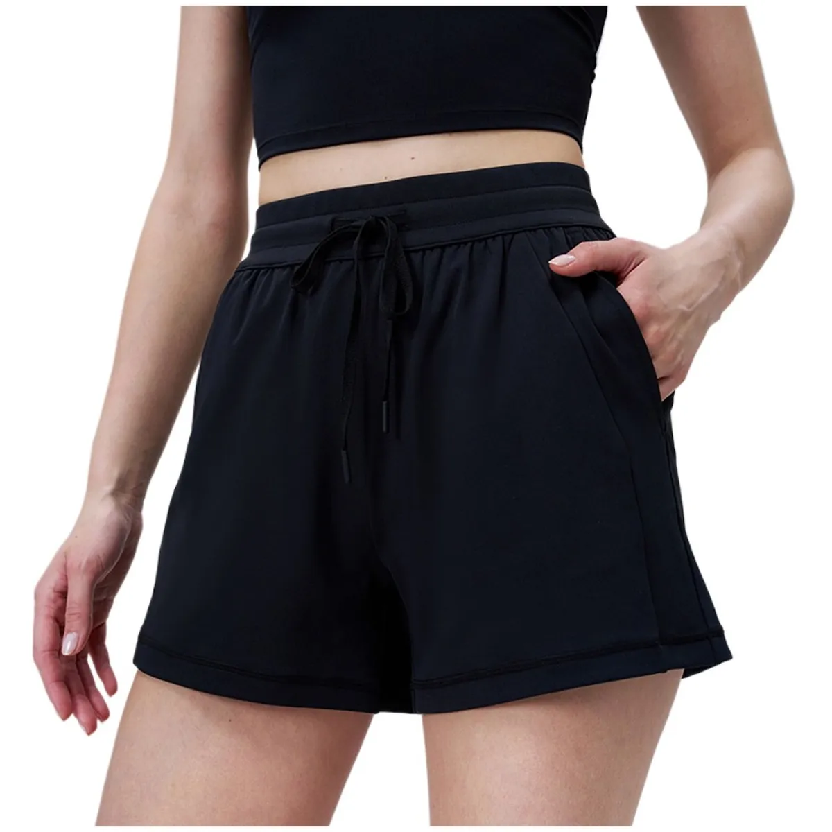 TIOZONEY - Pantalones cortos para mujer - Negro