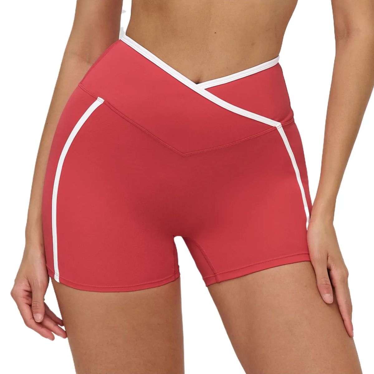 TIOZONEY - Pantalones cortos para mujer - Rojo