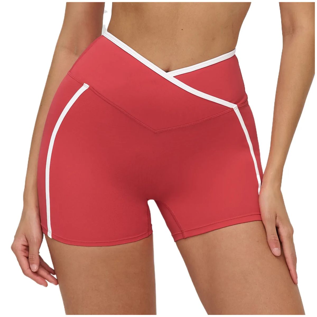 TIOZONEY - Pantalones cortos para mujer - Rojo
