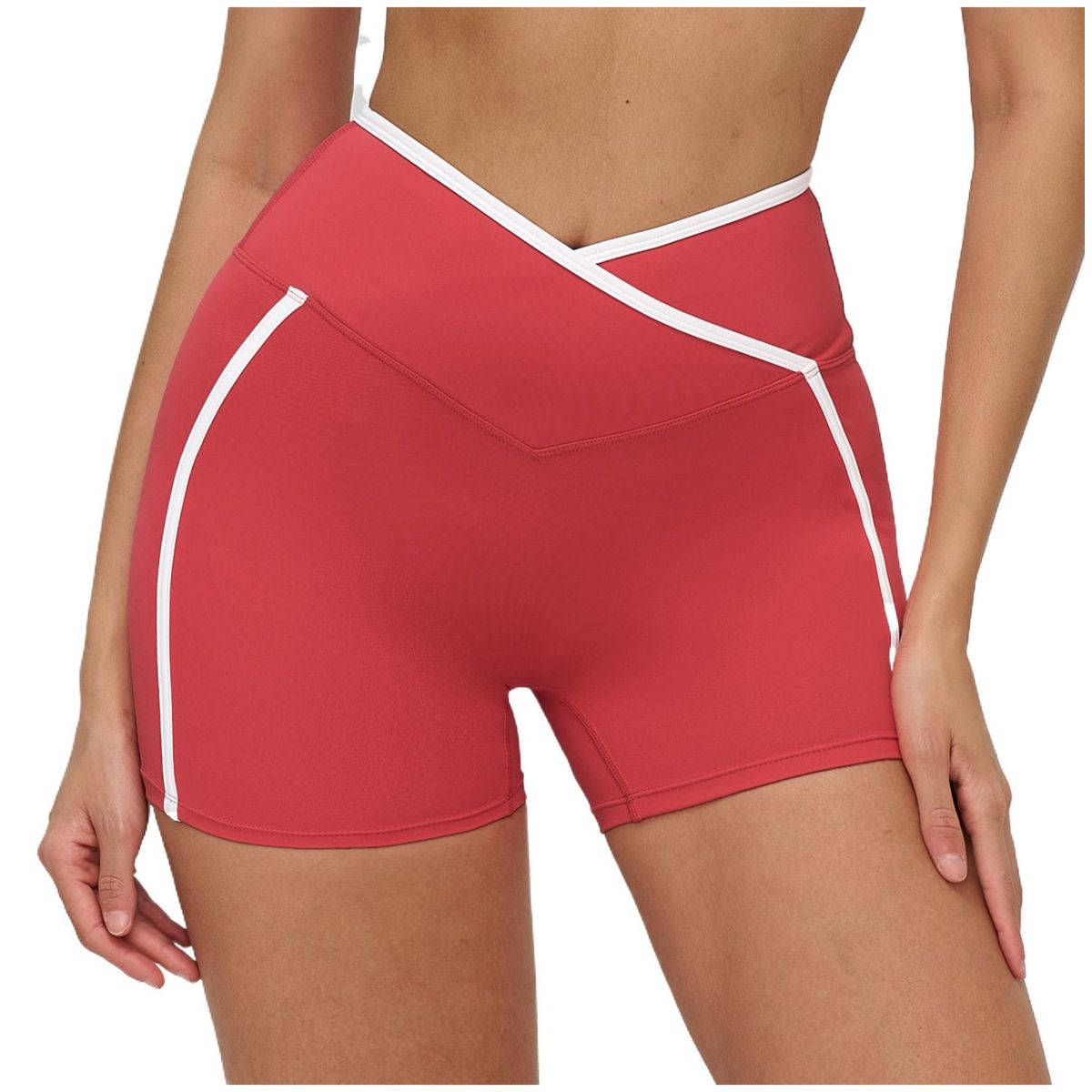 TIOZONEY - Pantalones cortos para mujer - Rojo