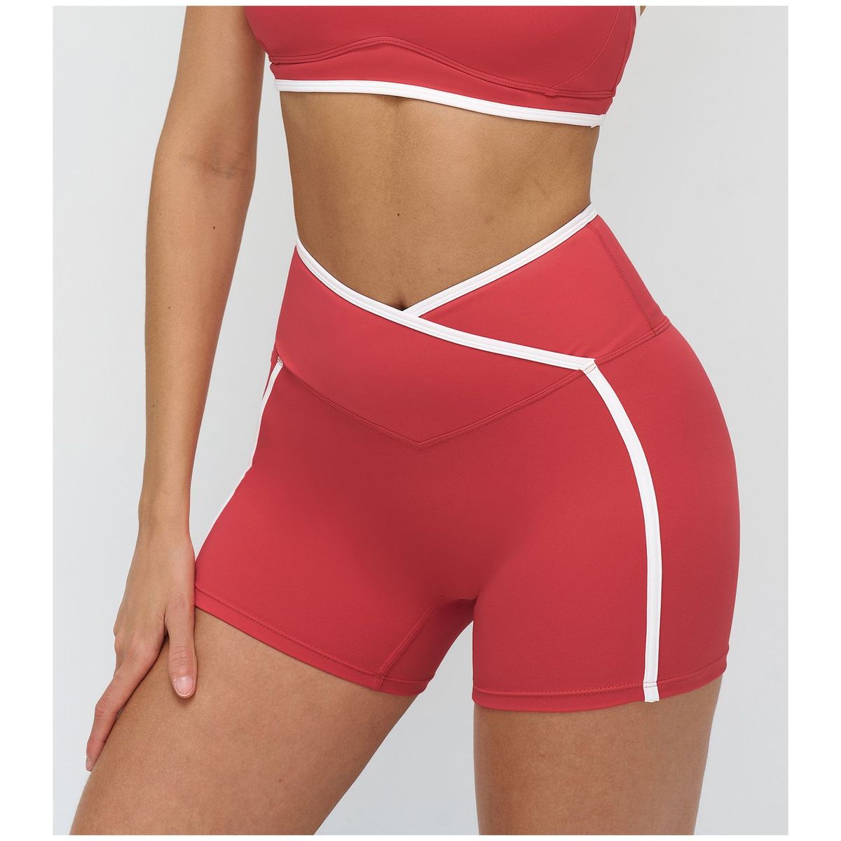 TIOZONEY - Pantalones cortos para mujer - Rojo
