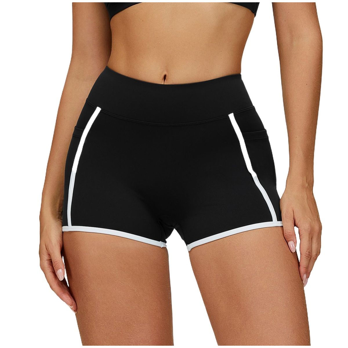 TIOZONEY - Pantalones cortos para mujer - Negro