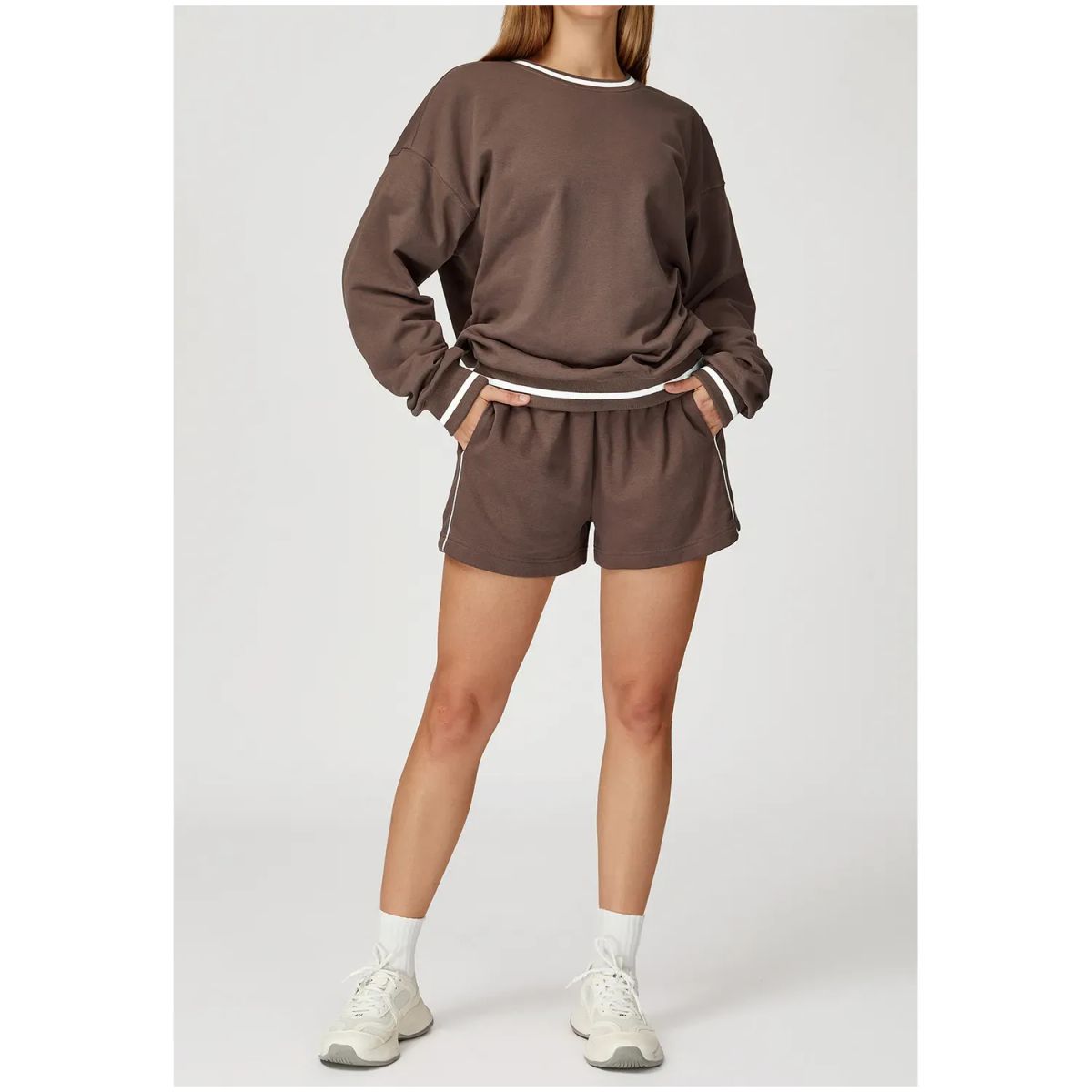 TIOZONEY - Pantalones cortos para mujer - Marrón