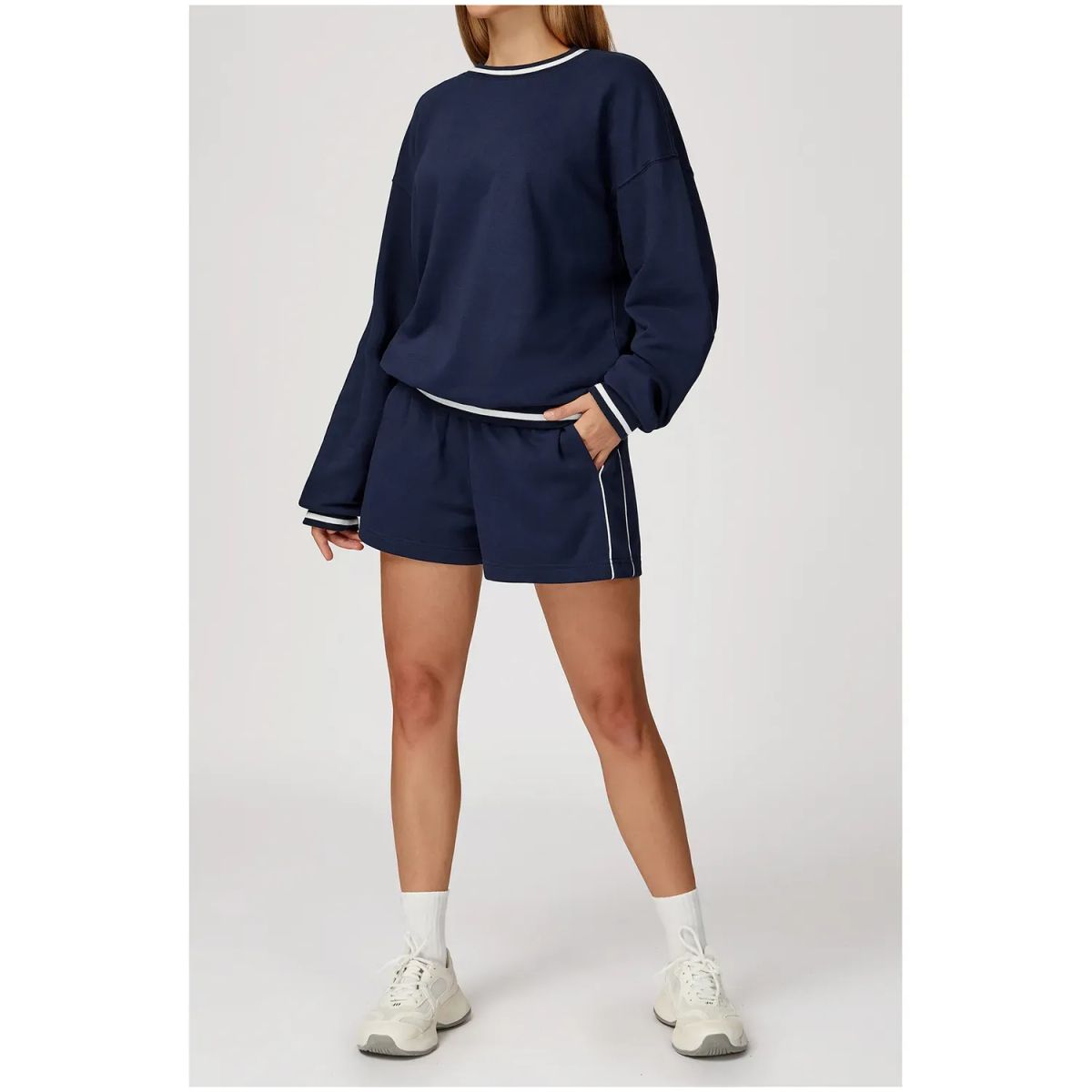 TIOZONEY - Pantalones cortos para mujer - Azul