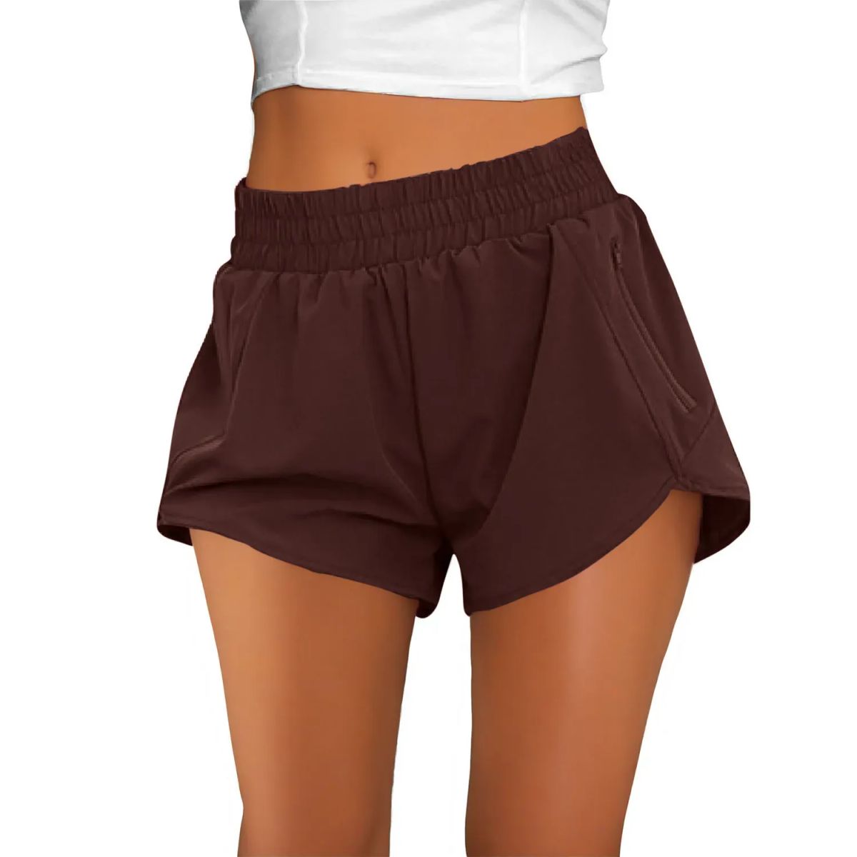 TIOZONEY - Pantalones cortos para mujer - Marrón
