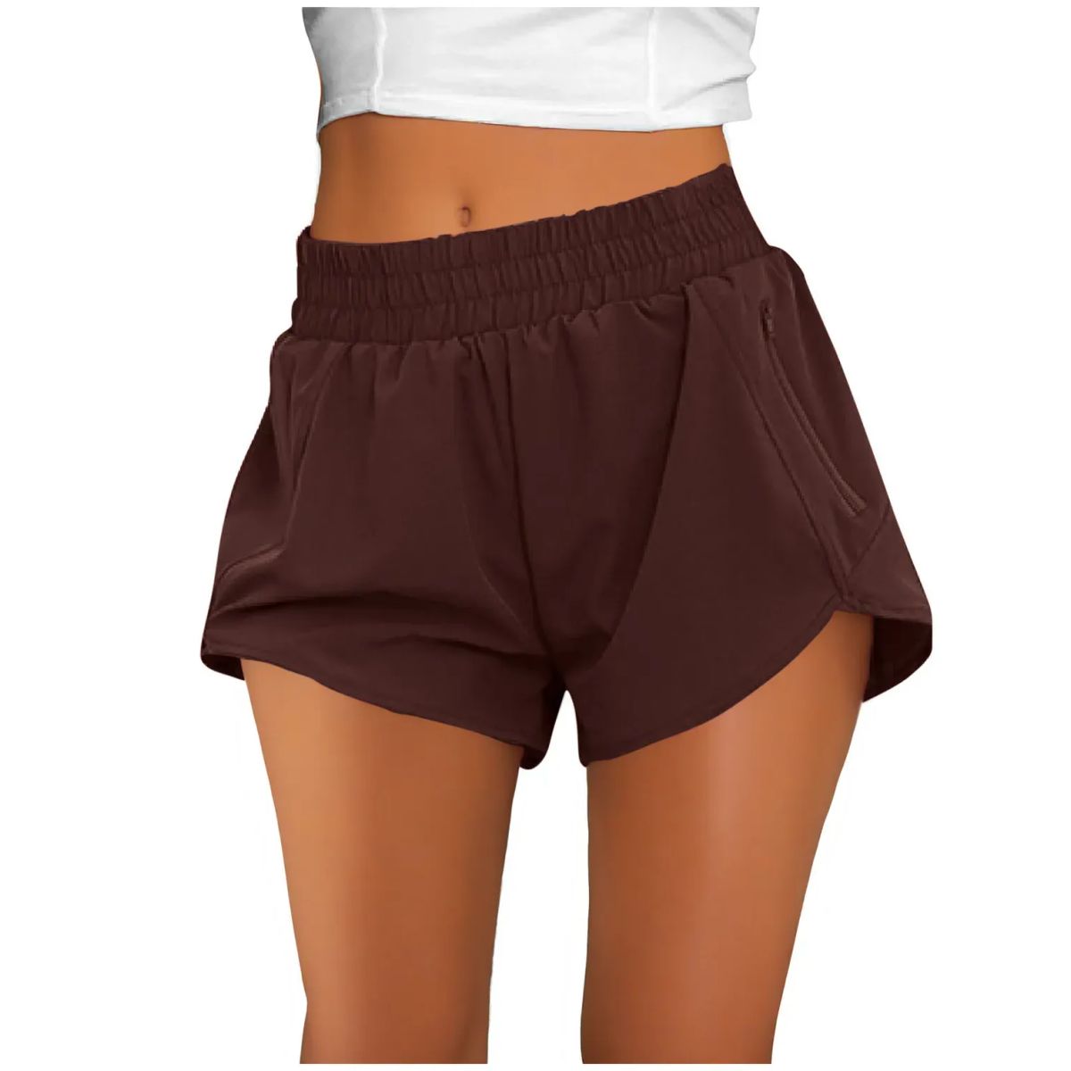 TIOZONEY - Pantalones cortos para mujer - Marrón