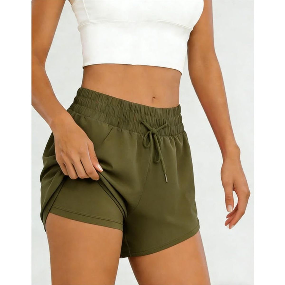 TIOZONEY - Pantalones cortos para mujer - Verde