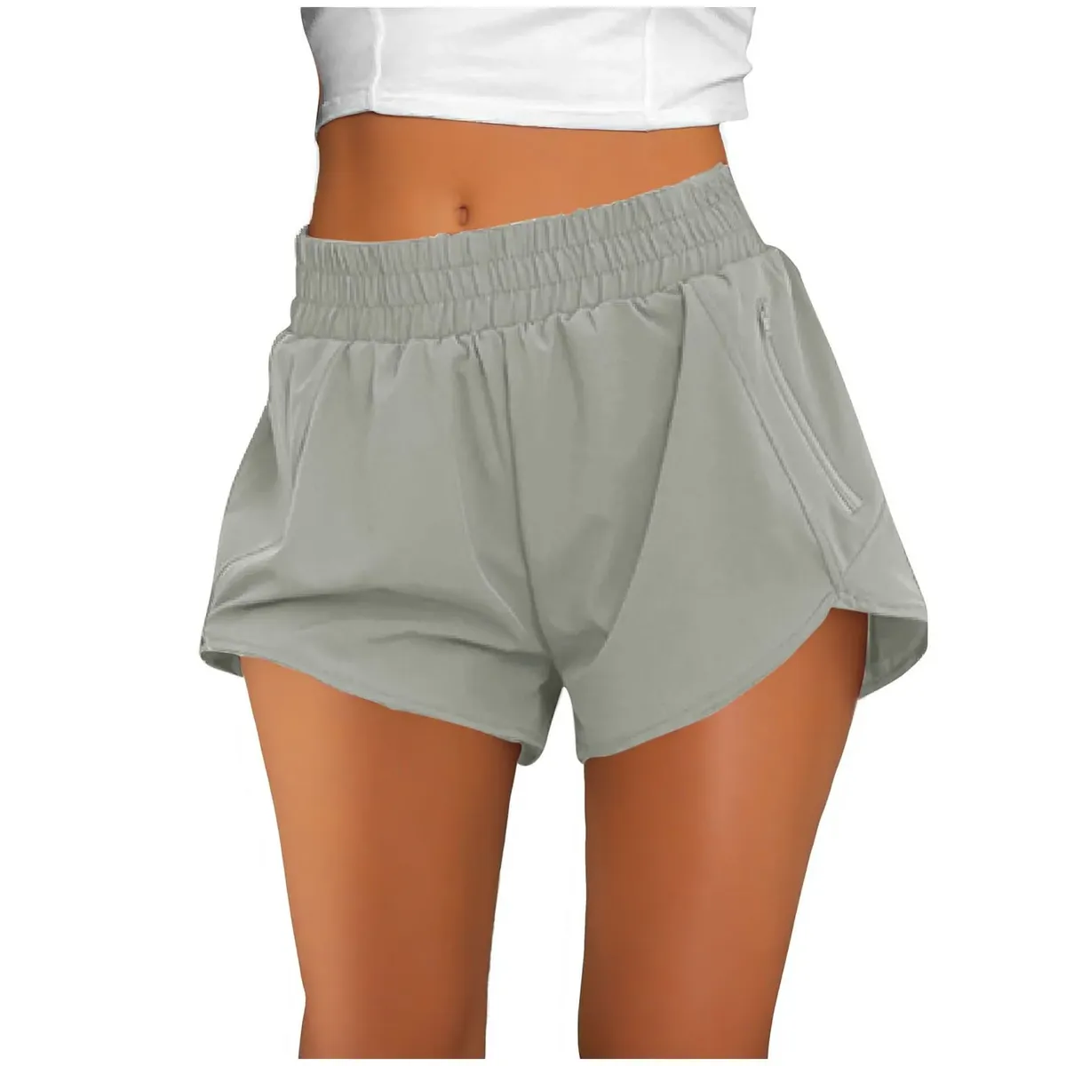 TIOZONEY - Pantalones cortos para mujer - Gris