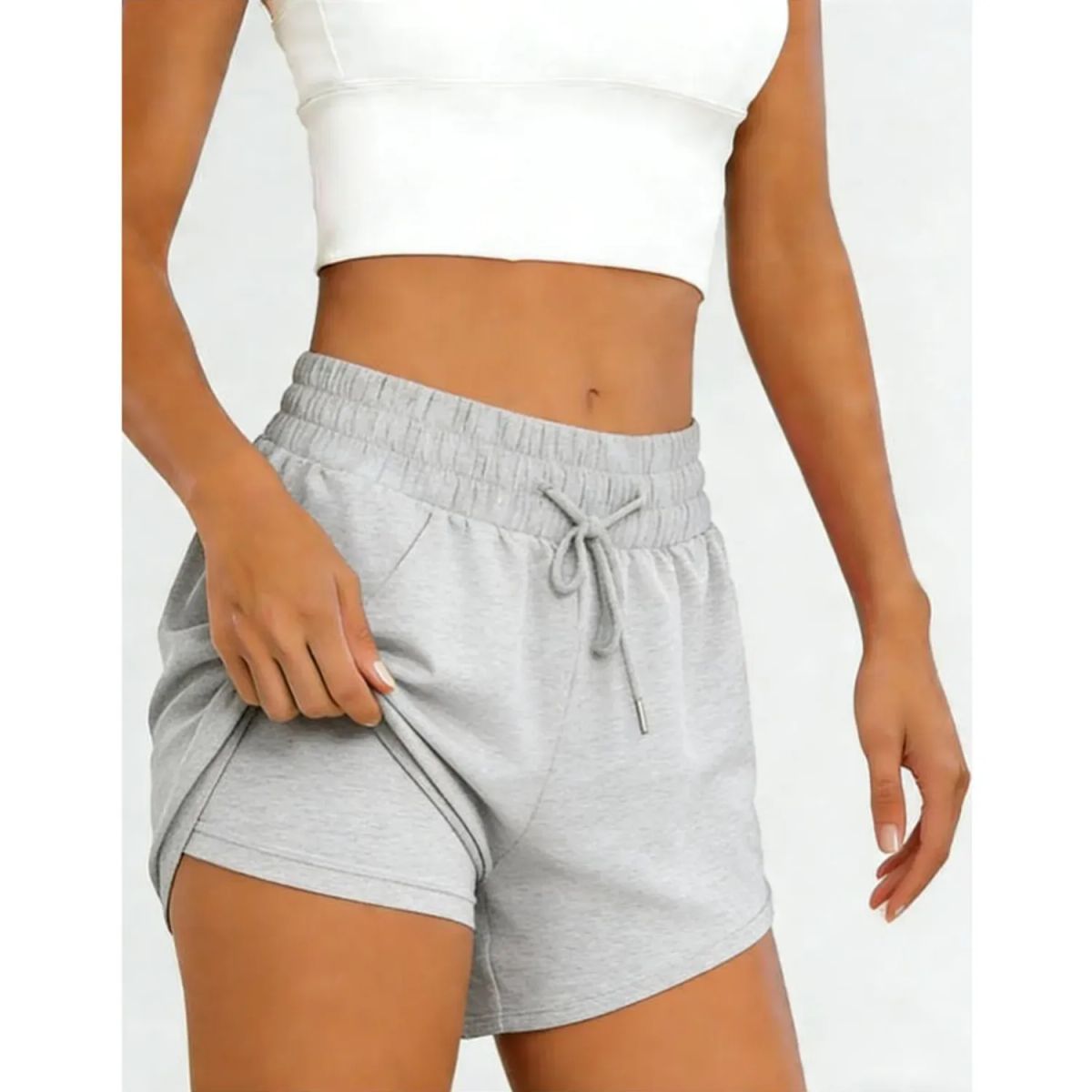 TIOZONEY - Pantalones cortos para mujer - Gris
