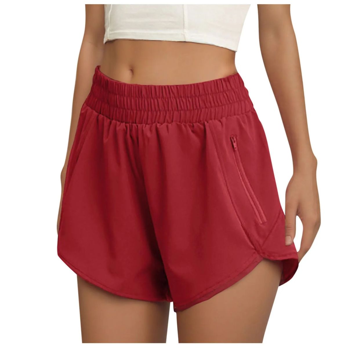 TIOZONEY - Pantalones cortos para mujer - Rojo