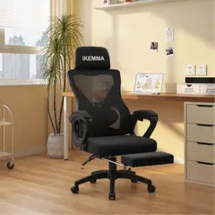 GENERICO - Silla Ergonómica Oficina Reclinable Con Reposapiés IKEMMA