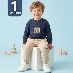 JUMP KIDS - Conjunto 2 Piezas Buzo Pantalón Y Polerón De Algodón Niño Friendly Class