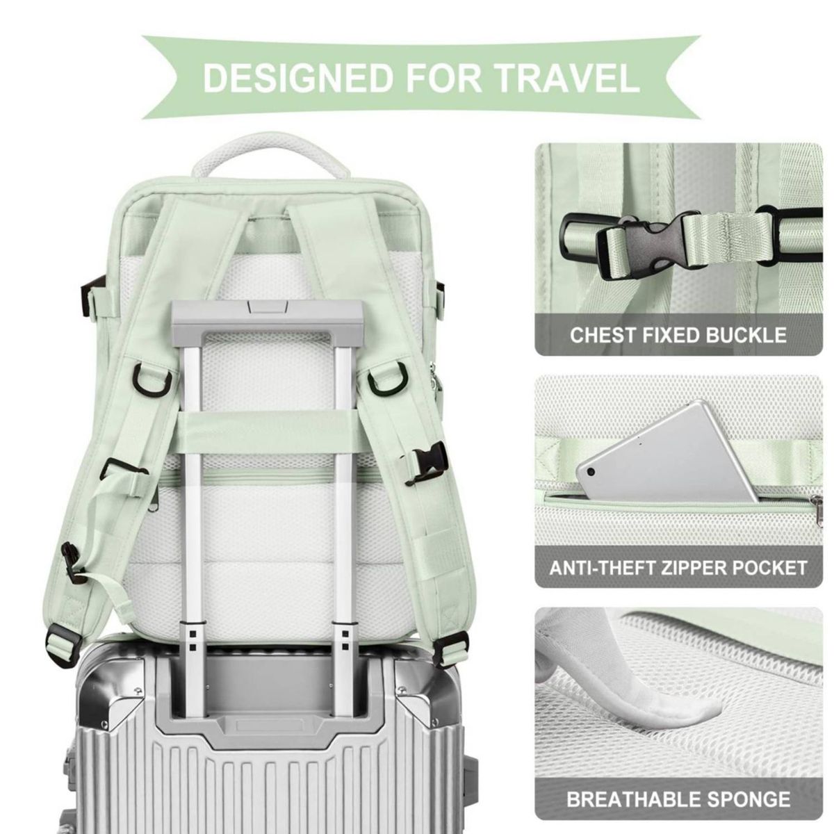 TIOZONEY - Mochila de viaje para mujeres hombros