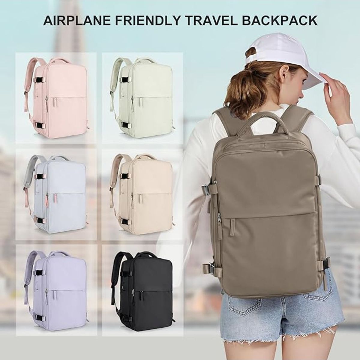 TIOZONEY - Mochila de viaje para mujeres hombros