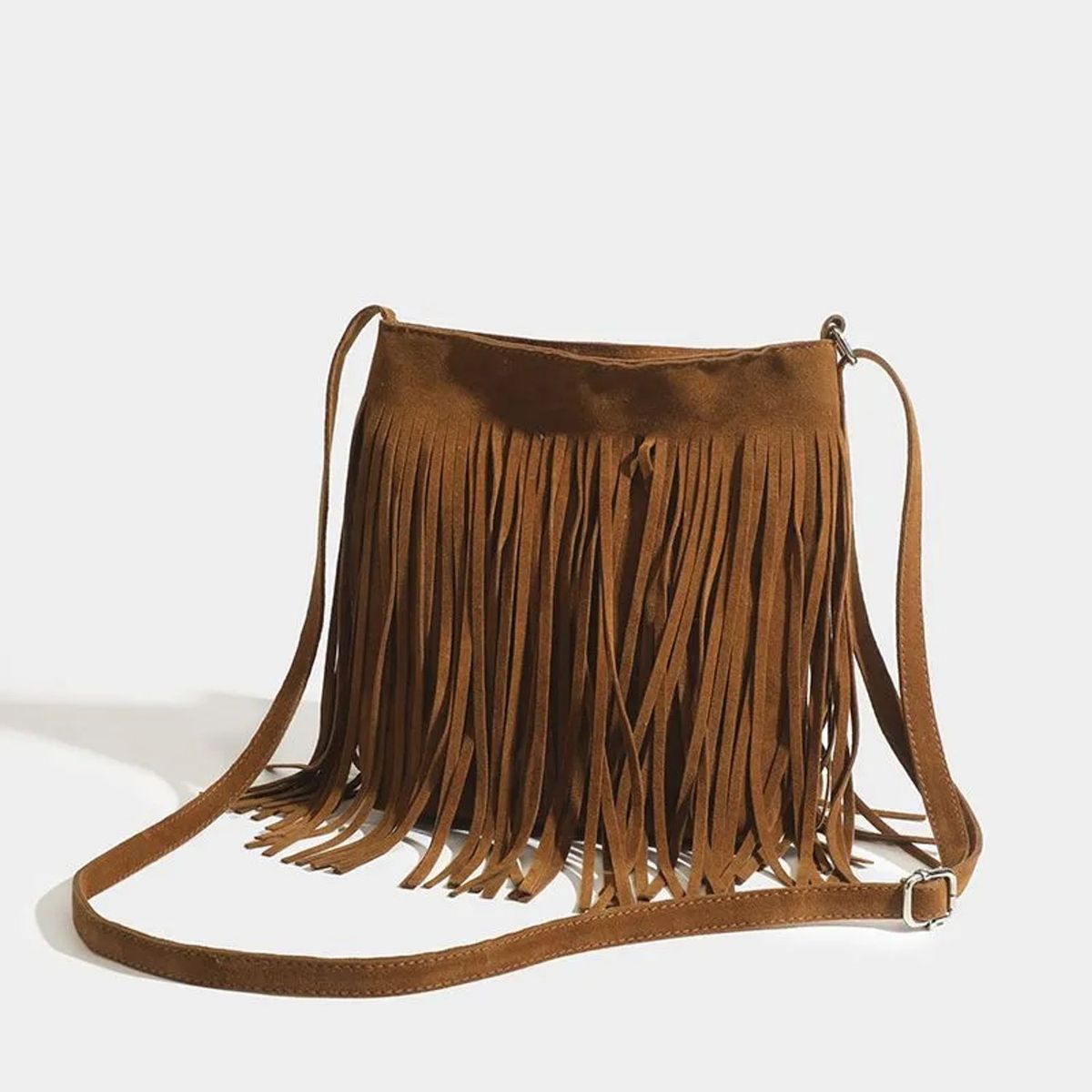 TIOZONEY - Bolsos bandolera vintage con borlas para mujer - Marrón