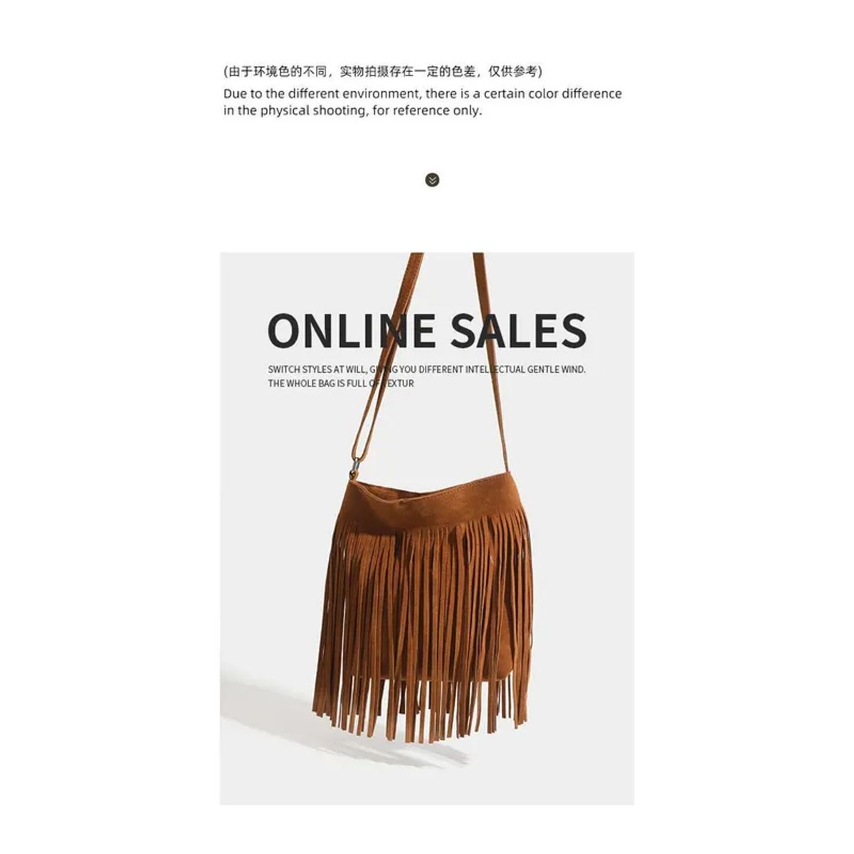 TIOZONEY - Bolsos bandolera vintage con borlas para mujer - Marrón