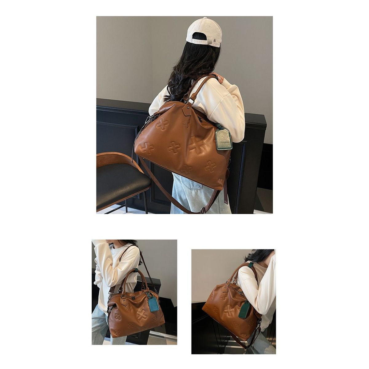 TIOZONEY - Bolsa Gran Capacidad Para Viajes Hombres Y Mujeres, Deportes - Marrón