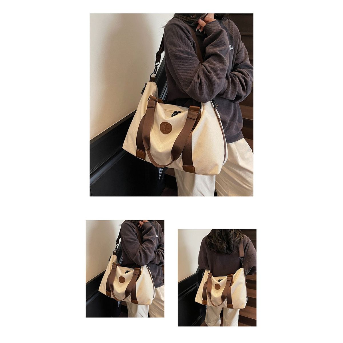 TIOZONEY - Bolsa Gran Capacidad Para Viajes Hombres Y Mujeres, Deportes - Blanco