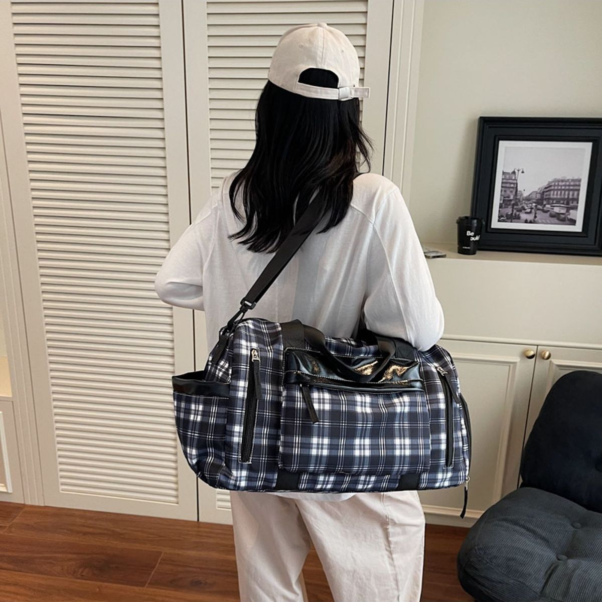 TIOZONEY - Bolsa Gran Capacidad Para Viajes Hombres Y Mujeres, Deportes - Azul