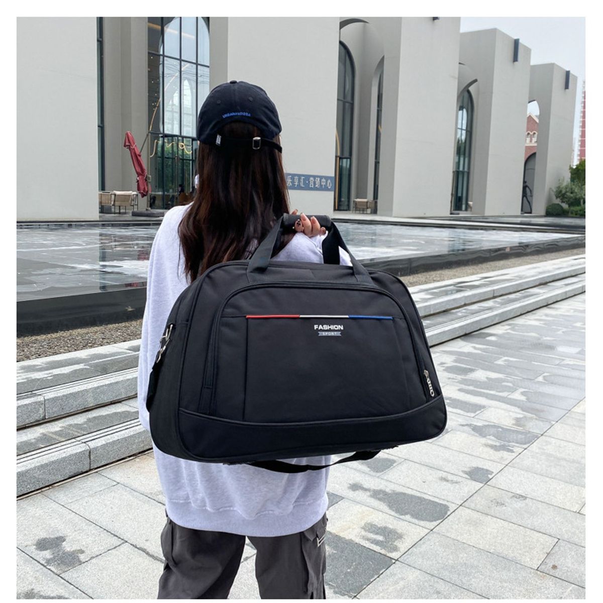TIOZONEY - Bolsa Gran Capacidad Para Viajes Hombres Y Mujeres, Deportes - Negro
