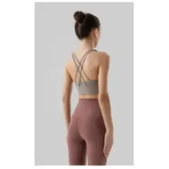 TIOZONEY - Sujetador deportivo con tiras para mujer