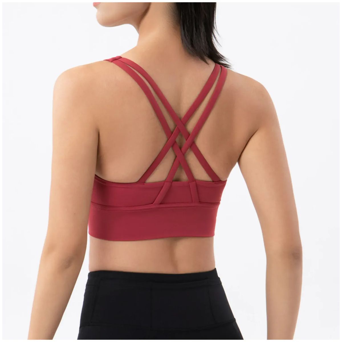TIOZONEY - Sujetador deportivo con tiras para mujer