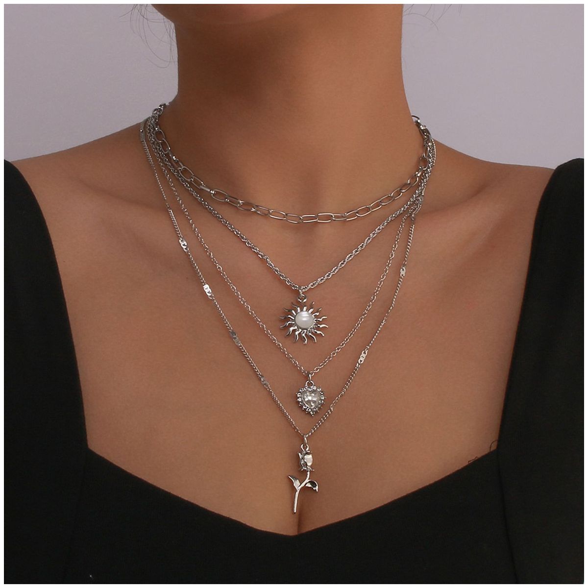 TIOZONEY - Collar Mujer -Multicolor
