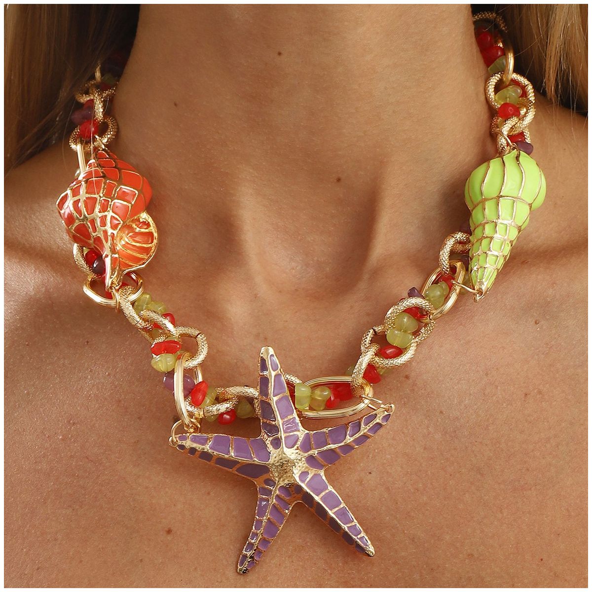 TIOZONEY - Collar Mujer -Multicolor