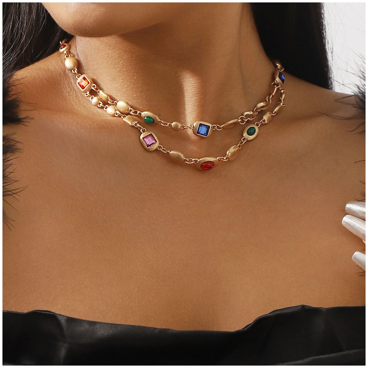 TIOZONEY - Collar Mujer -Multicolor