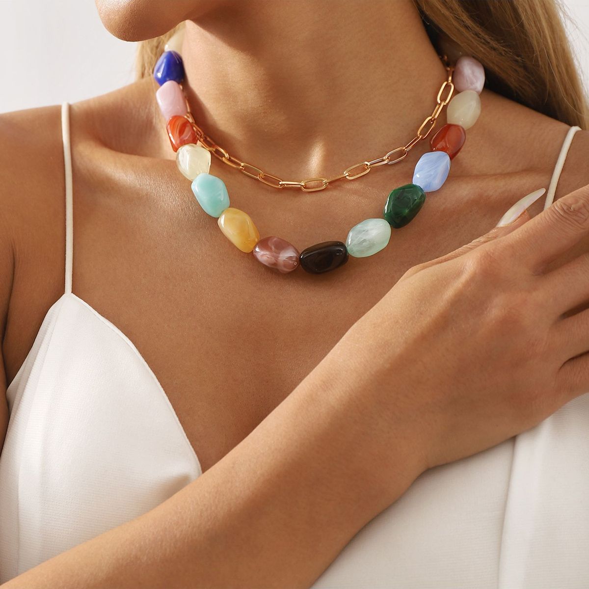 TIOZONEY - Collar Mujer -Multicolor