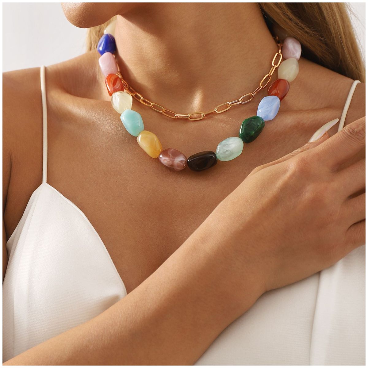 TIOZONEY - Collar Mujer -Multicolor