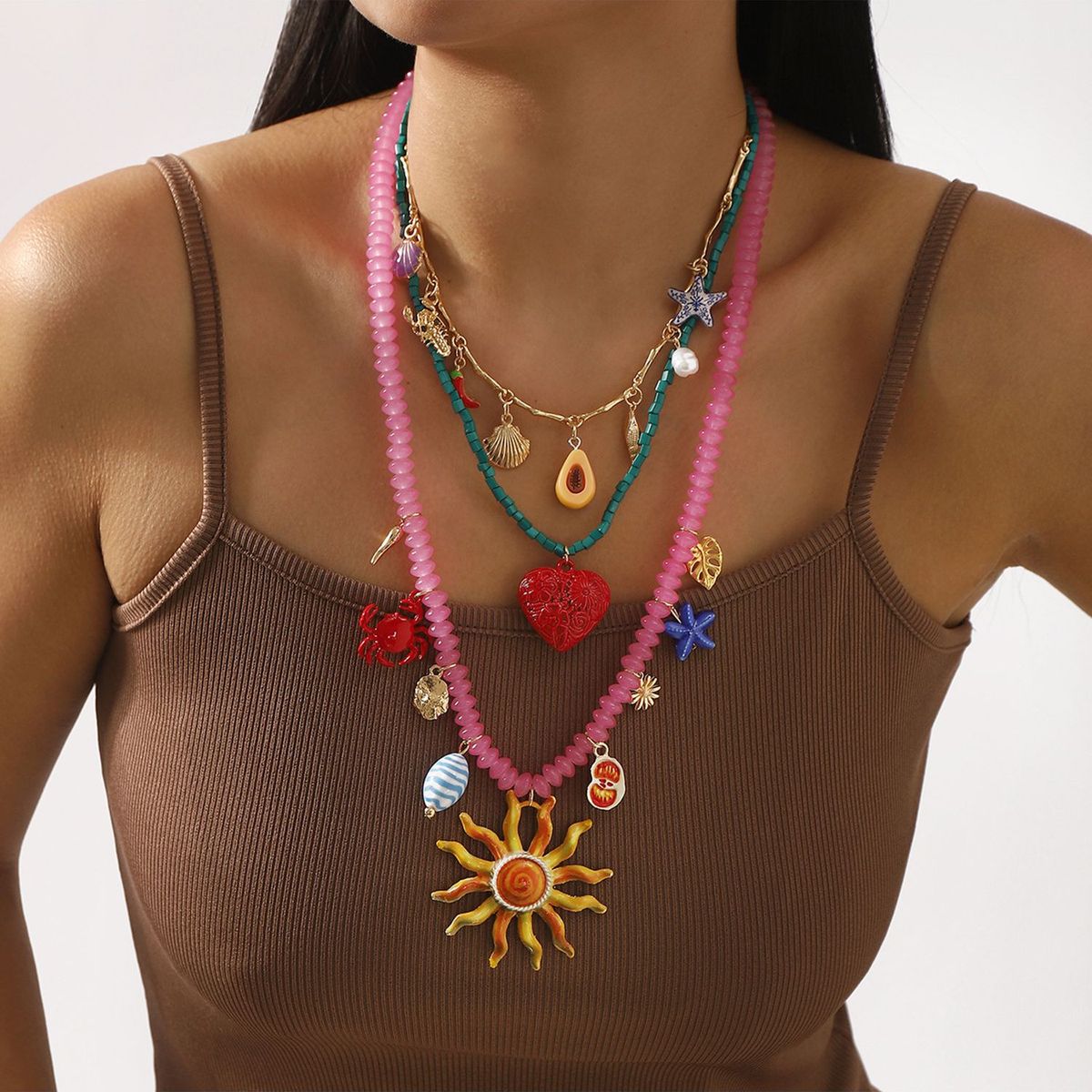 TIOZONEY - Collar Mujer -Multicolor