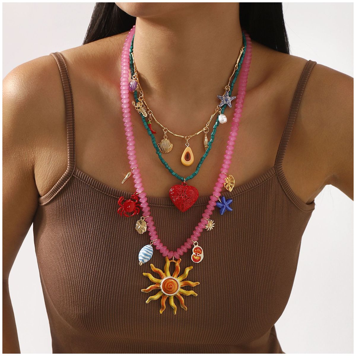 TIOZONEY - Collar Mujer -Multicolor
