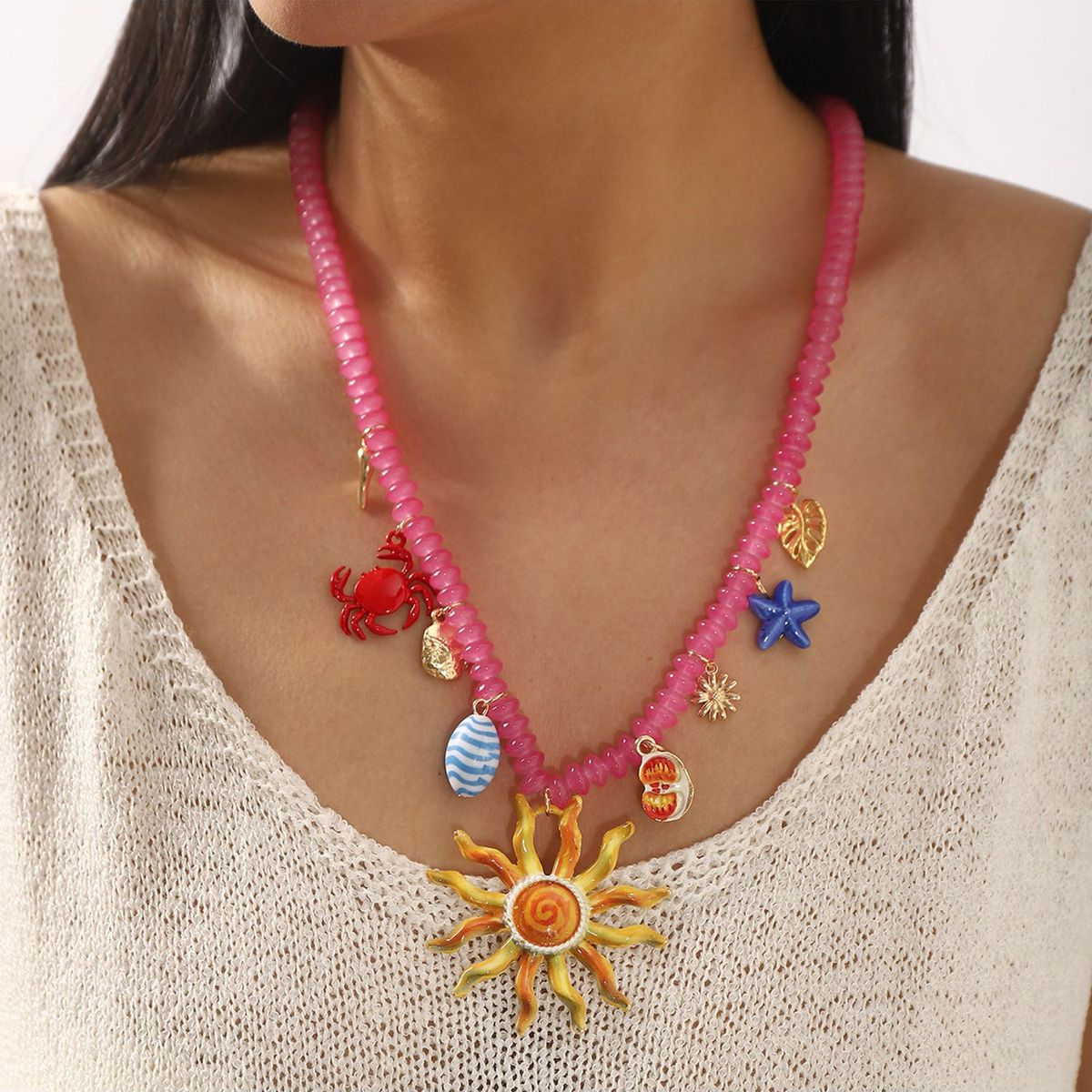 TIOZONEY - Collar Mujer -Multicolor