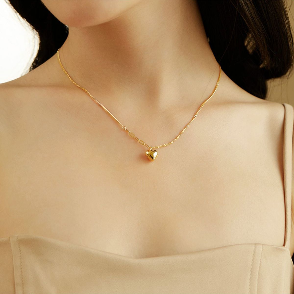 TIOZONEY - Collar Corazón Plata de Ley