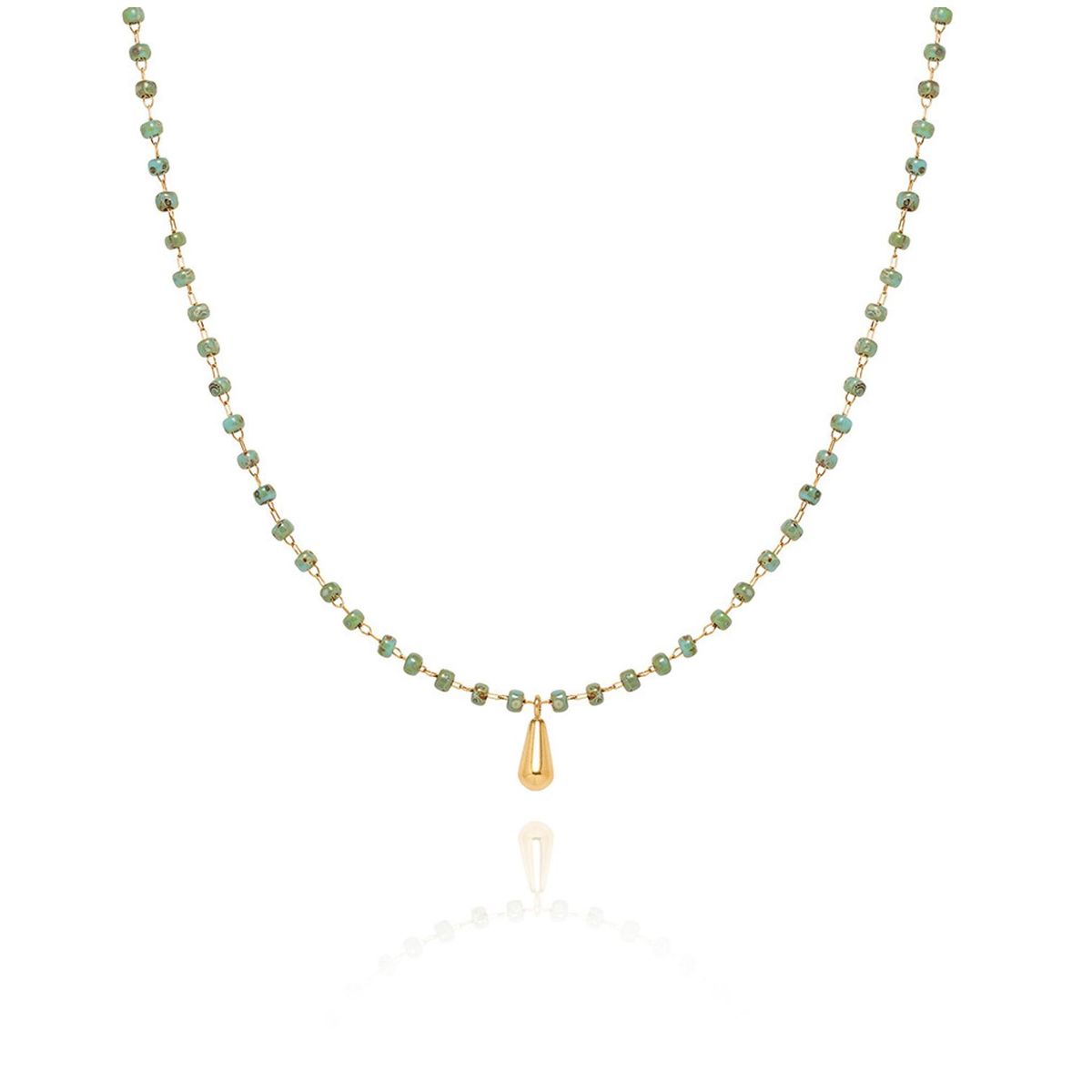 TIOZONEY - Collar de cuentas de turquesa vintage