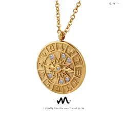 TIOZONEY - Collar con dije chapado en oro