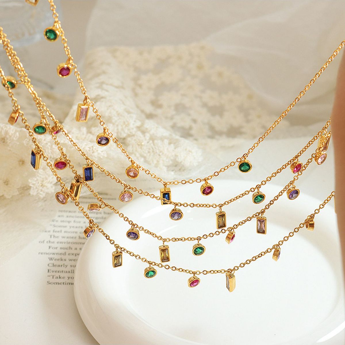 TIOZONEY - Conjunto de collar y pulsera para mujer