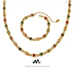 TIOZONEY - Collar de estación de piedra natal de oro para mujer