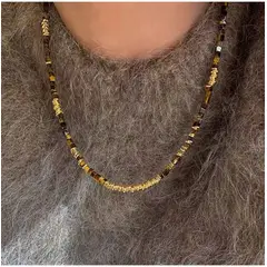TIOZONEY - Collar de cuentas de ojo de tigre