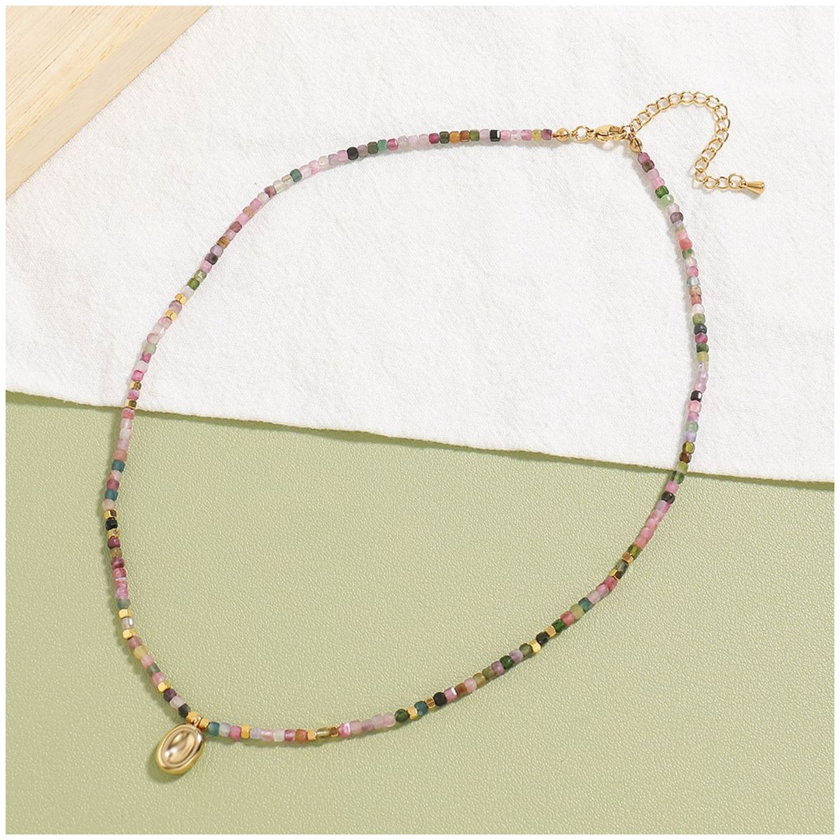 TIOZONEY - Collar de cuentas de piedras naturales de colores