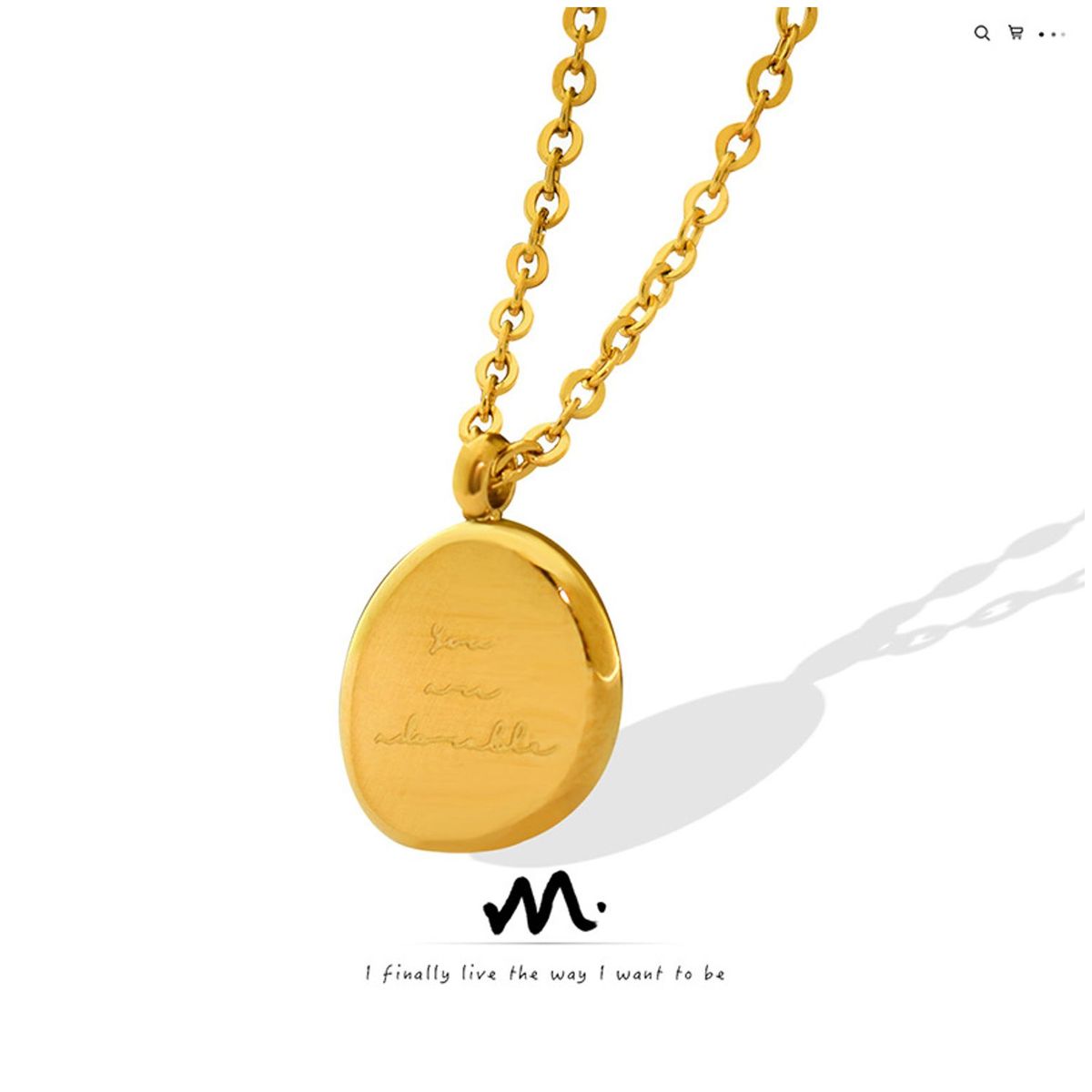 TIOZONEY - Collar de mujer con colgante ovalado