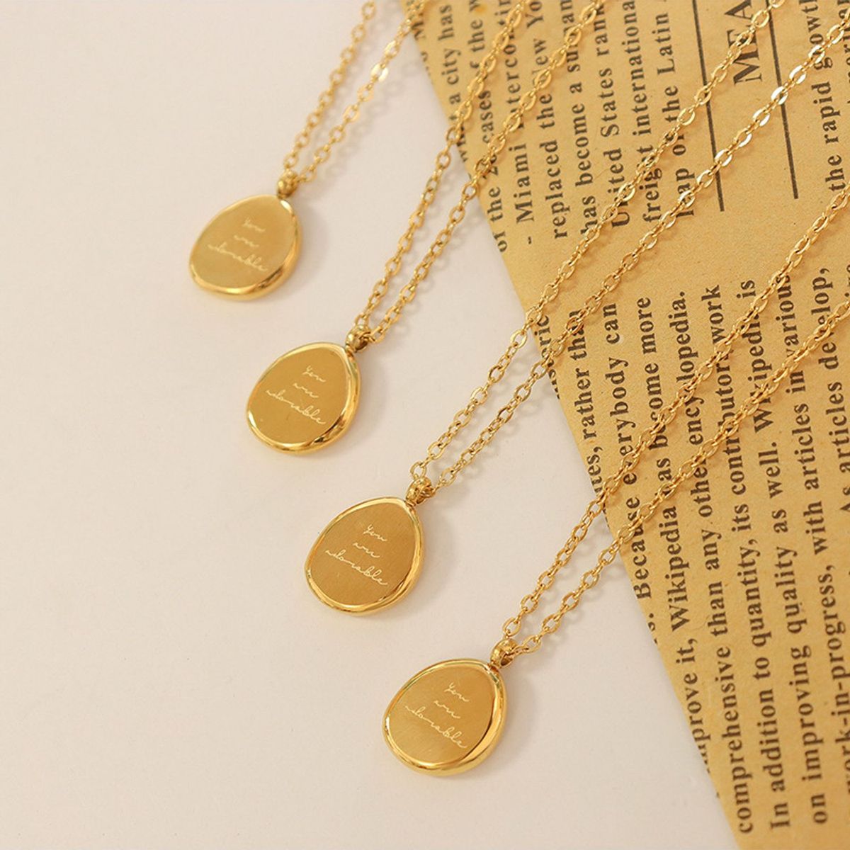 TIOZONEY - Collar de mujer con colgante ovalado