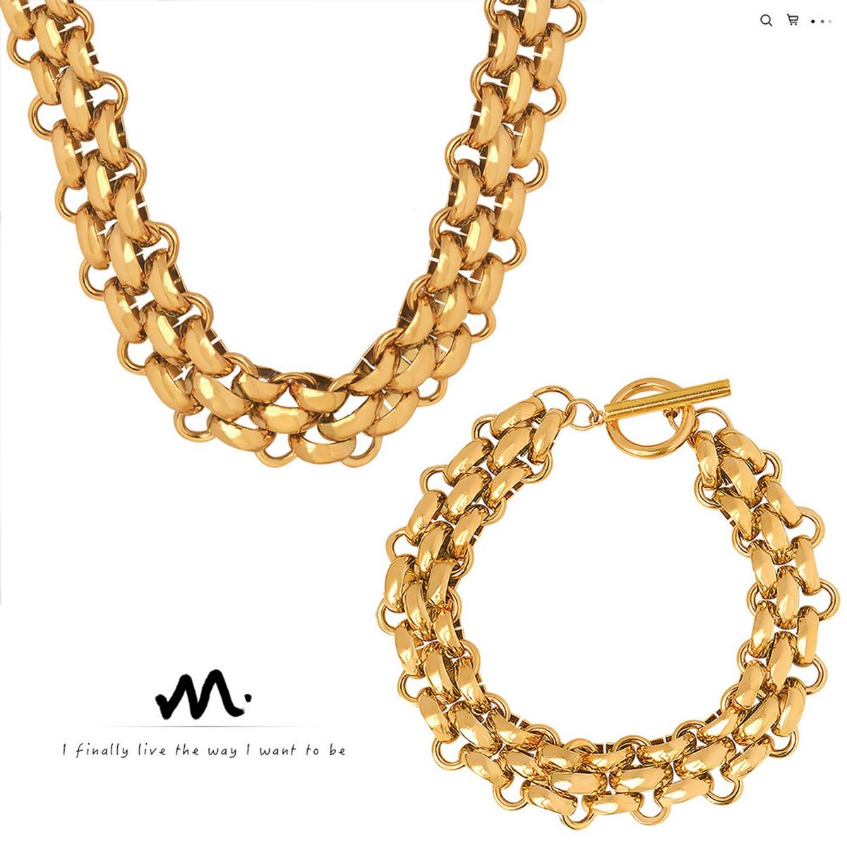 TIOZONEY - Collar de palanca de oro grueso para mujer