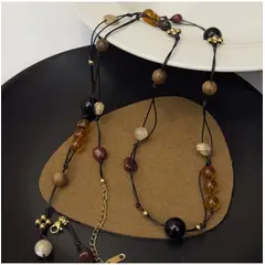 TIOZONEY - Collar de cuentas de cristal