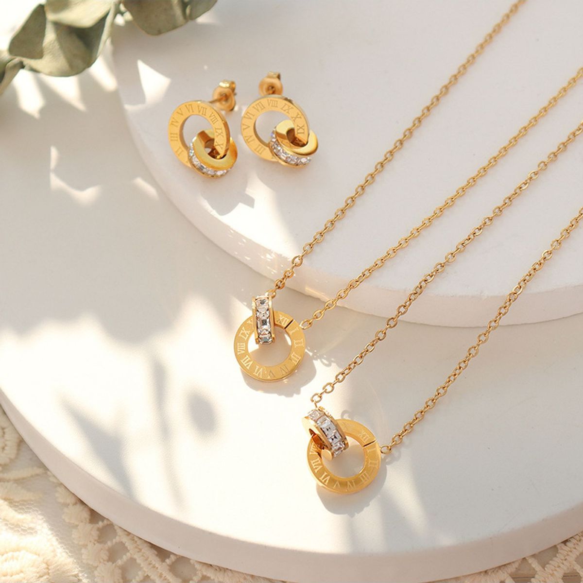 TIOZONEY - Conjunto de collar y pendientes para mujer