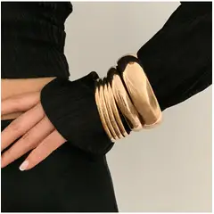 TIOZONEY - 6pcs Pulsera de metal para mujer