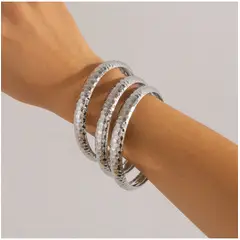 TIOZONEY - 3pcs Pulsera de metal para mujer