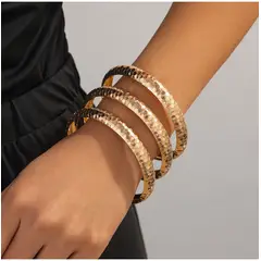 TIOZONEY - 3pcs Pulsera de metal para mujer
