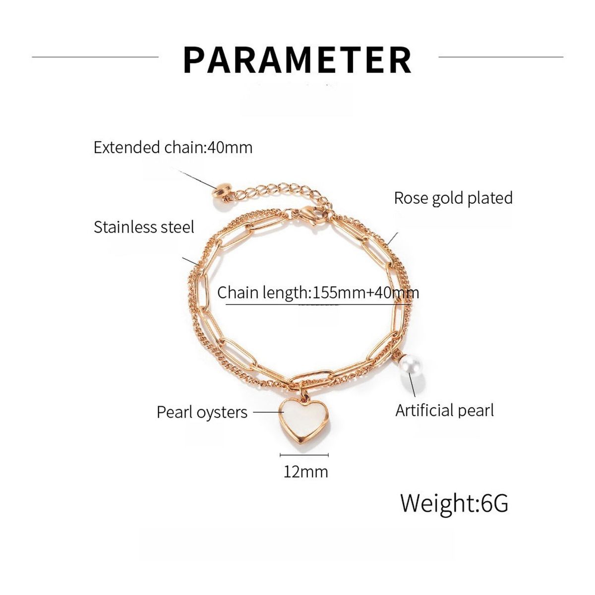 TIOZONEY - Pulsera de corazón de para mujer